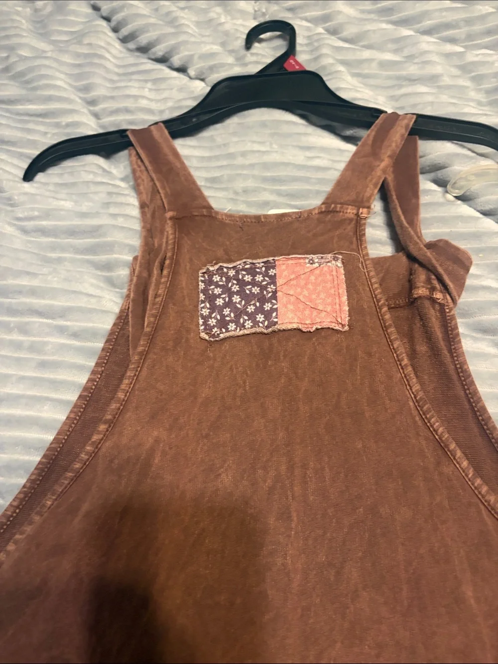 Boho Patchwork Brown Wide-Leg Overalls